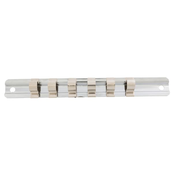 Steelman 6-Piece 3/8-Inch Drive Steel Socket Rail, 7-Inch Length - 95679