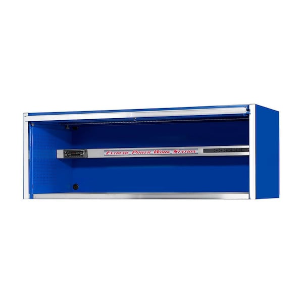 Extreme Tools 72"W x 30"D Pro Extreme Power Workstation Hutch Blue w Chrome Handle - EX7201HCBL
