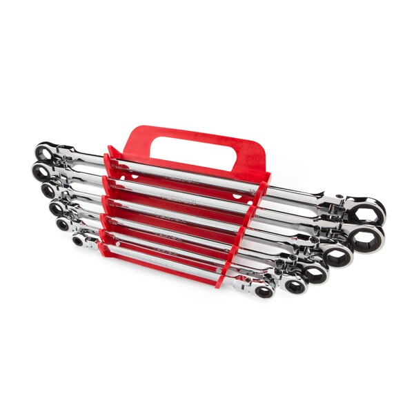 Tekton 6-Tool Long Ratcheting Box End Wrench Holder (Red) - ORG23206