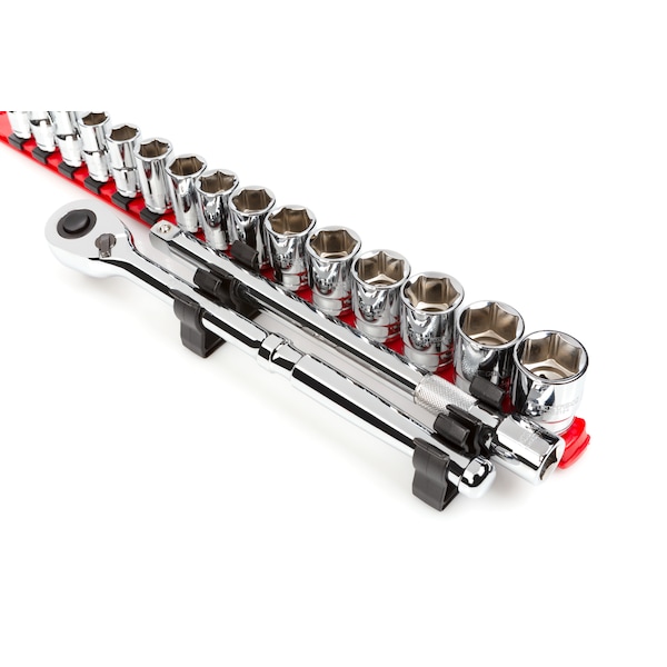 Tekton 1/2 Inch Drive Side Mount Ratchet and Extension Holder Set (2-Piece) - OSC30202
