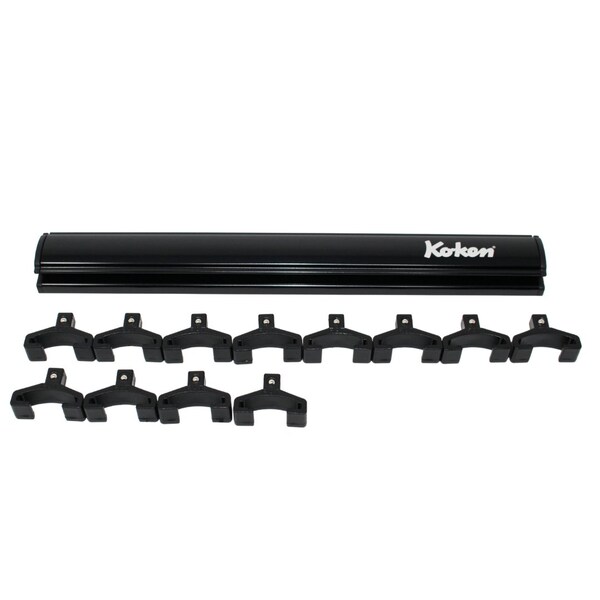 Ko-Ken Magnetic Aluminum Rail 1/4 Plastic Clip x 12 pieces 200mm - RSAL200-1/4X12