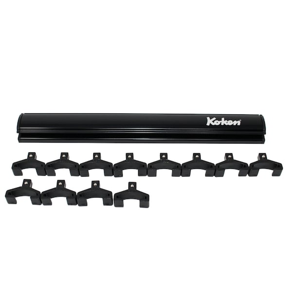 Ko-Ken Magnetic Aluminum Rail 1/4 Plastic Clip x 12 pieces 200mm - RSAL200-1/4X12