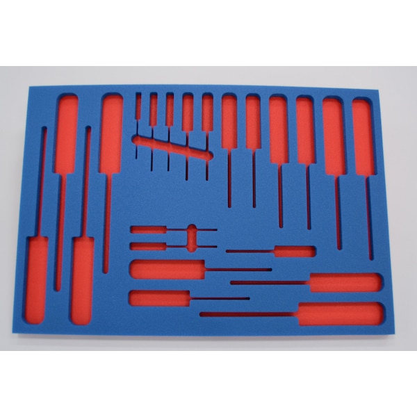 5S Supplies Tool Box Foam Insert 2 Color 16.625 x 22.25in Blue Top / Red Bottom - TSF-1622-BLURD