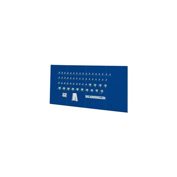 Kennedy Kennedy Manufacturing-VTC Series-50004BL-4 Panel Sq. Hole Toolboard Set w/60-Pc Hooks- Classic Blue - 50004BL