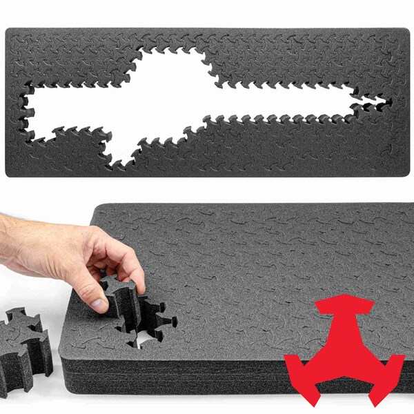 Eylar RAGAR 35.75in x 13.5in Reconfigurable & Reusable Protective XP Crosslinked Foam Insert - RG00013-XP
