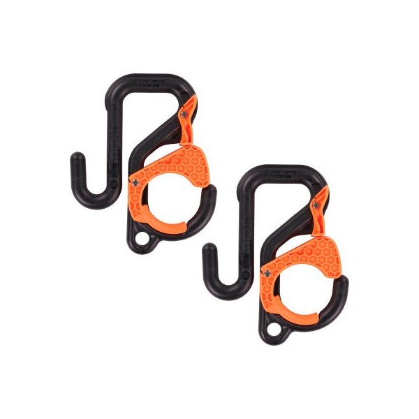 Ergodyne 3178 Locking Bucket Hook w/ Tethering Point, Single 2", 40 lb. Cap., Black & Orange - 19278