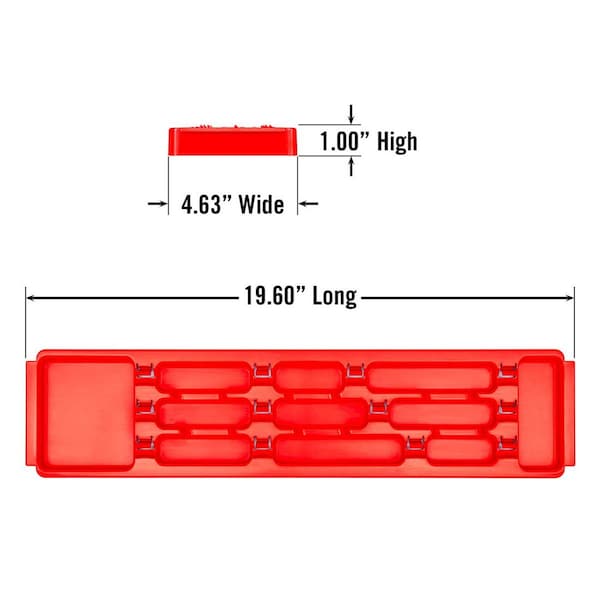 Ernst Manufacturing 3/8 In. Ratchet And Extension Tray - Red - 8372