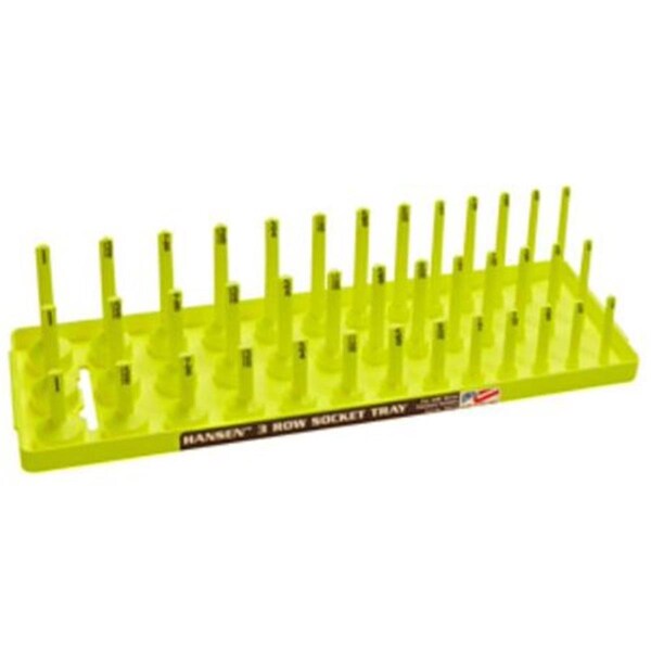 Pinpoint 0.37 in. Drive 3 Row Metric Socket Holder, HV Yellow - PI1738200