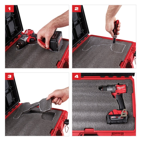 Milwaukee Tool Foam Insert, 12 1/2 inx16 1/4 in, 3 5/8 in - 48-22-8453