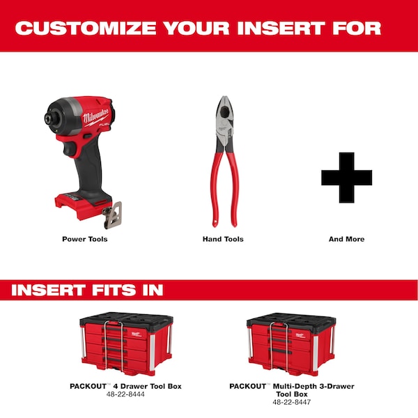 Milwaukee Tool Foam Insert, 12 1/2 inx16 1/4 in, 3 5/8 in - 48-22-8453