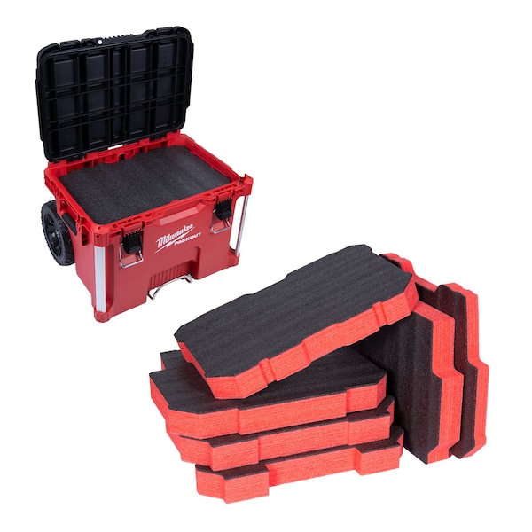 5S Supplies Replacement Foam for Milwaukee PACKOUT 48-22-8426 6 Piece Foam Kit - MP-48-22-8426-BLK/RED