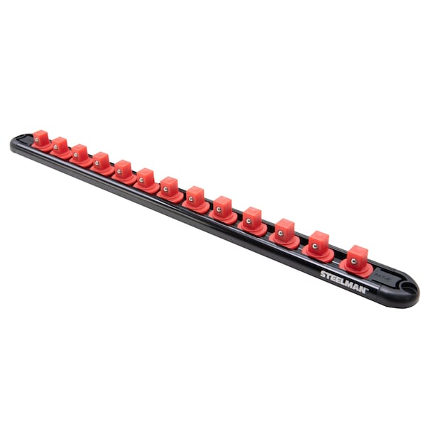 Steelman 3/8-Inch Drive 13-Piece Aluminum Socket Storage Rail, 14.5-Inch Length - 60729