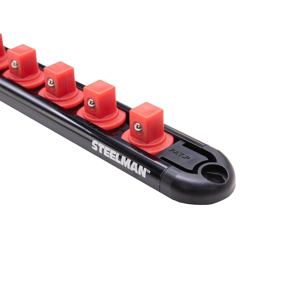 Steelman 3/8-Inch Drive 13-Piece Aluminum Socket Storage Rail, 14.5-Inch Length - 60729