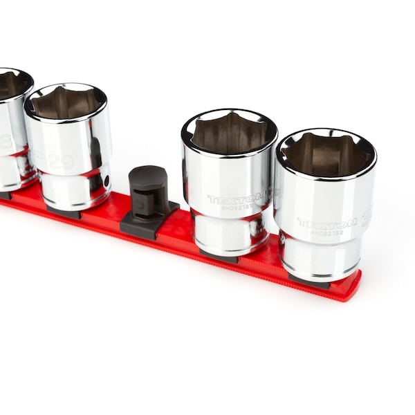 Tekton 3/4 Inch Drive x 13 Inch Socket Rail, 8 Clips (Red) - OSR32108