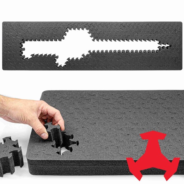 Eylar RAGAR 50.5in x 13.5in Reconfigurable & Reusable Protective XP Crosslinked Foam Insert - RG00015-XP