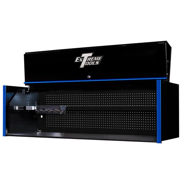 Extreme Tools 72"W x 30"D Extreme Power Workstation Hutch Black w Blue Handle - RX723001HCBKBL