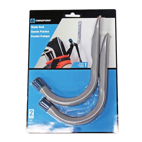 Crawford Crawford 4 in. L Powder Coated Gray Steel Handy Hanger Holder 2 pk - 13112