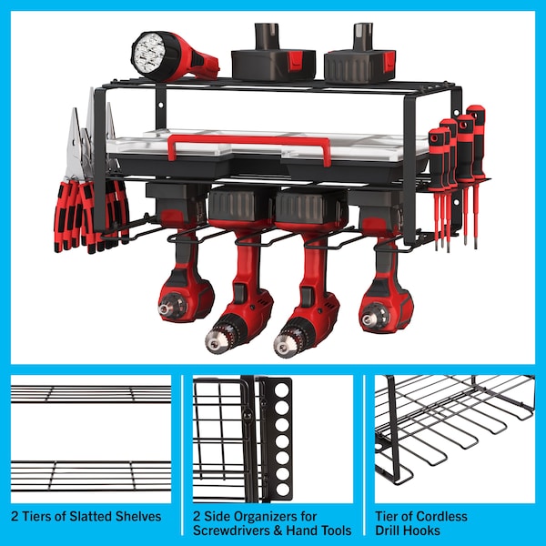 Stalwart 3-Tier Power Tool Organizer Shelving - 75-TS2005