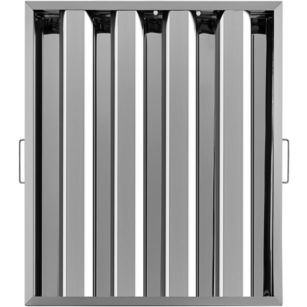 VEVOR Pack of 6 Hood Filters 19.5W x 24.5H Inch, 430 Stainless Steel 4 Grooves Commercial Hood Filters, Range Hood Filter for Grease Rated Commercial Kitchen Exhaust Hoods - YSFLQ6PCS4C20X25YV0