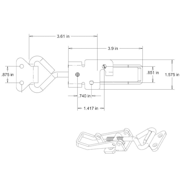 Buyers Products 6 Heavy Duty Stainless Steel Adjustable-Grip Draw Latch - 3049352