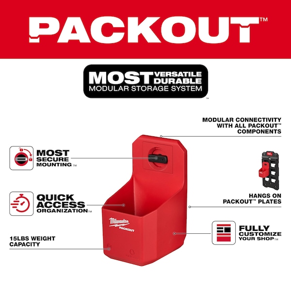 Milwaukee Tool Organizer Cup for PACKOUT Wall-Mounted Storage - 48-22-8336