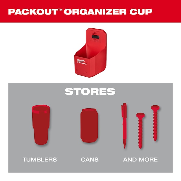 Milwaukee Tool Organizer Cup for PACKOUT Wall-Mounted Storage - 48-22-8336