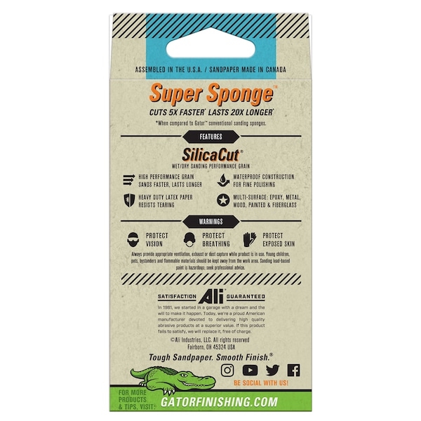 Esponja súper pulidora de papel de lija SilicaCut, 1000 Granos Finales de Espejo - 7465 de Gator Finishing