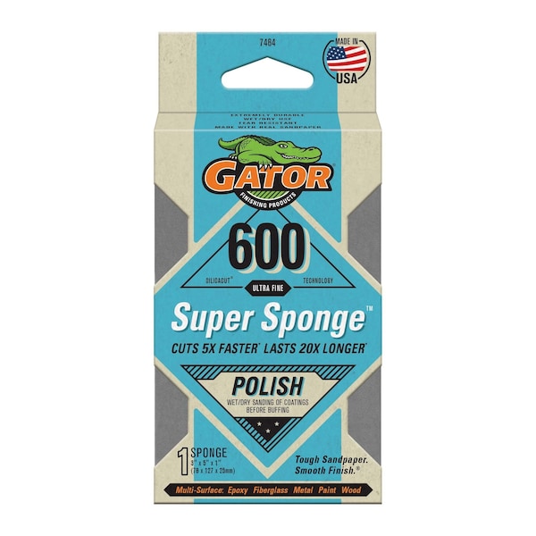 Gator Finishing SilicaCut Lijado Pulido Super Esponja, 600 de Grano Ultra Fino - 7464.