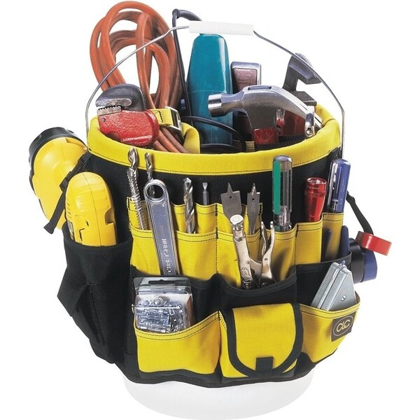 Clc Work Gear Tool Works Series Bucket Tool Organizer, 61Compartment, RipStop Fabric, BlackYellow - 4122