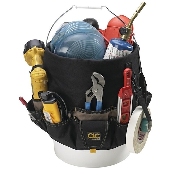 Clc Work Gear Tool Works Series Bucket Tool Organizer, 48Compartment, Polyester, BlackKhaki - 1119