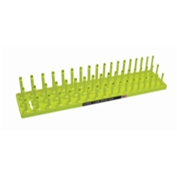 Pinpoint 0.5 in. Metric 3-Row Socket Tray - Hi-Viz Yellow - PI1796926