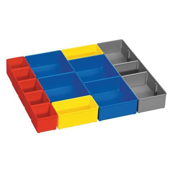 Bosch Gray, Red Plastic Storage Box Bin Cups, 14 1/2 in L, 11 in W, 6 3/4 in H - ORG53-12