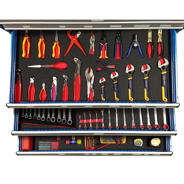 Creative Safety Supply Foam Tool Kit, 27in x 36in Top Color: Blue / Bottom Color: Red - FTK2736BLR