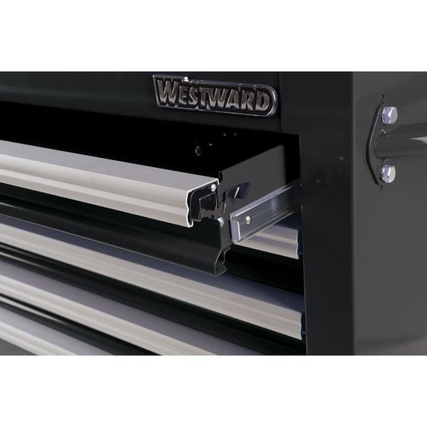 Westward WESTWARD Side Cabinet, 7-Drawers, Powder Coated Black, 15.5" W x 18" D x 34" H - 32H865