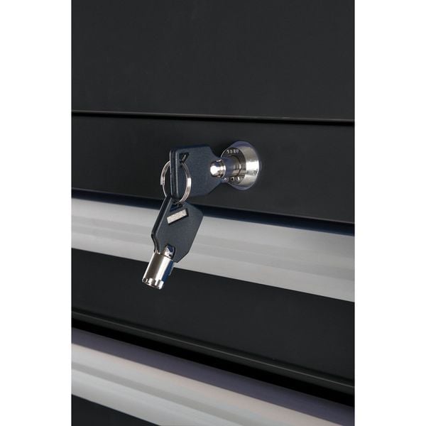 Westward WESTWARD Side Cabinet, 7-Drawers, Powder Coated Black, 15.5" W x 18" D x 34" H - 32H865