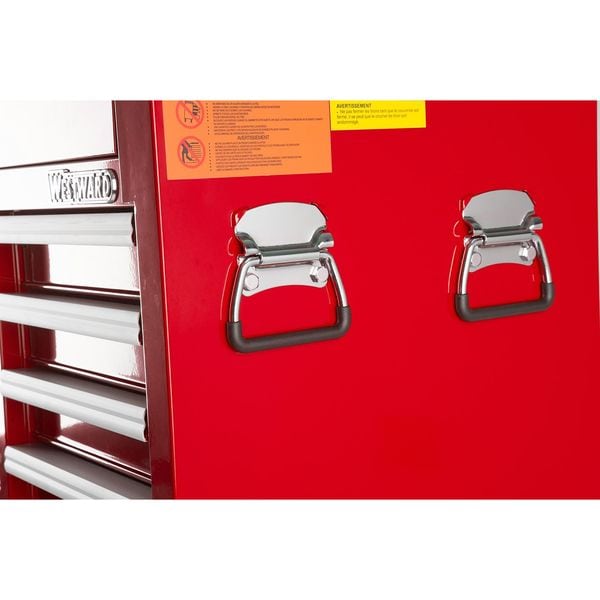Westward WESTWARD Top Chest, 9-Drawers, Powder Coated Red, 26" W x 12.5" D x 16.5" H - 32H878