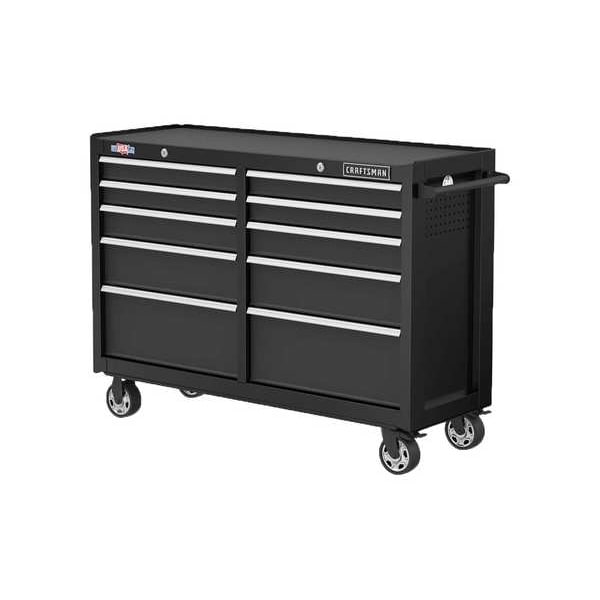 Craftsman S2000 Tool Cabinet, 10 Drawer, Black, 52 in W x 18 in D x 37-1/2 in H - CMST352102BK