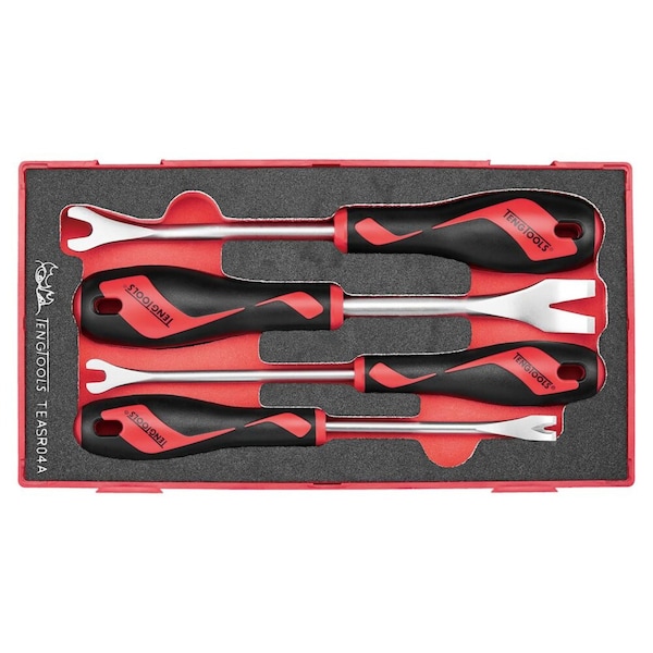 Teng Tools 4 Piece Auto Clip, Fastener & Trim Panel Remover Eva Foam Tool Tray - TEASR04A