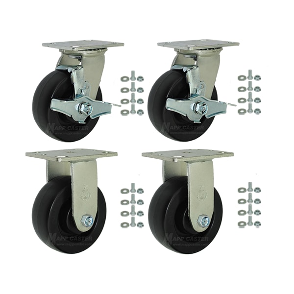 Mapp Caster Tool Box and Job Box Casters, 5" Polyolefin Wheel Casters, 2000# Cap. - X46PO52-TOOLBOX