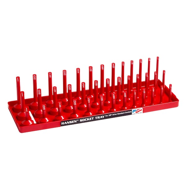Hansen Global 3/8 in. Drive Fractional 3-Row Socket Tray - 38013