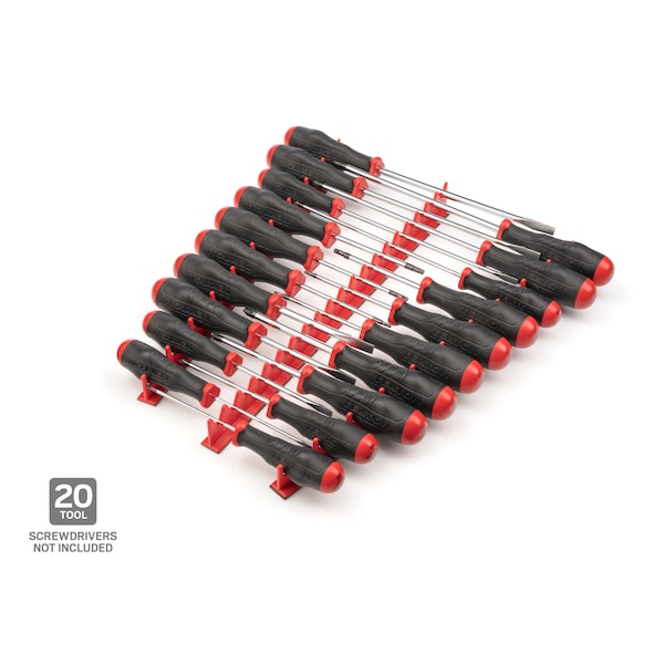 Tekton 20-Tool Screwdriver Rails (Red) - ODR12101