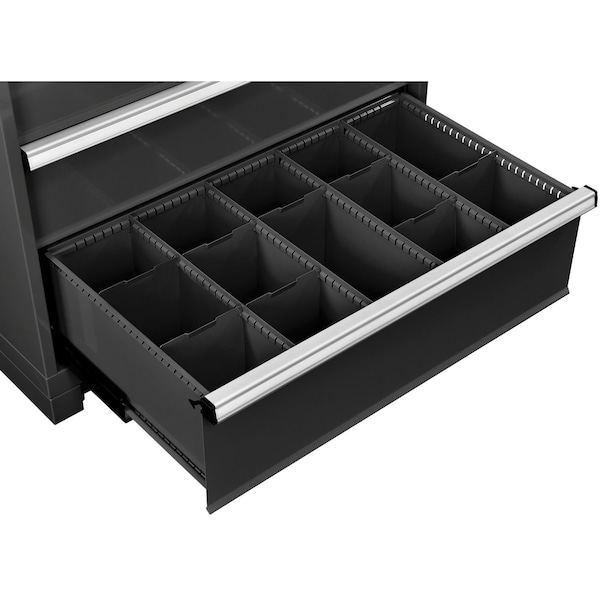 Global Industrial Dividers for 10inH Drawer of Modular Drawer Cabinet 36inWx24inD, Black - 316075