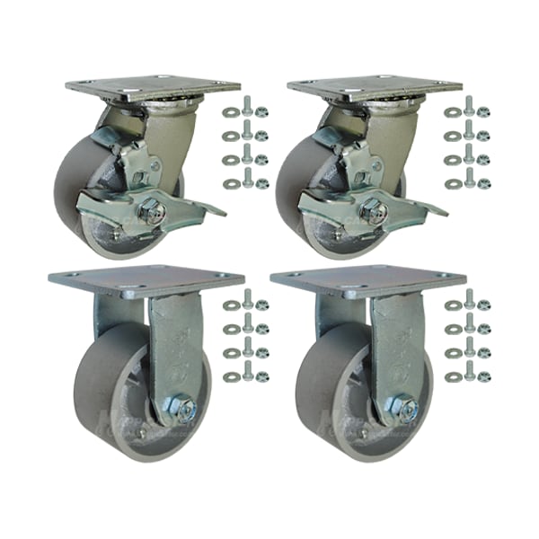 Mapp Caster Tool Box and Job Box Casters, 4" Steel Wheel Casters, 3200# Cap. - 146CIRB420-TOOLBOX
