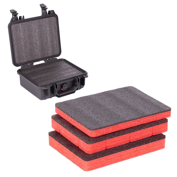 5S Supplies Replacement ECONO FOAM for Pelican 1200 Protector Case - PEL-1200-BLK/RED