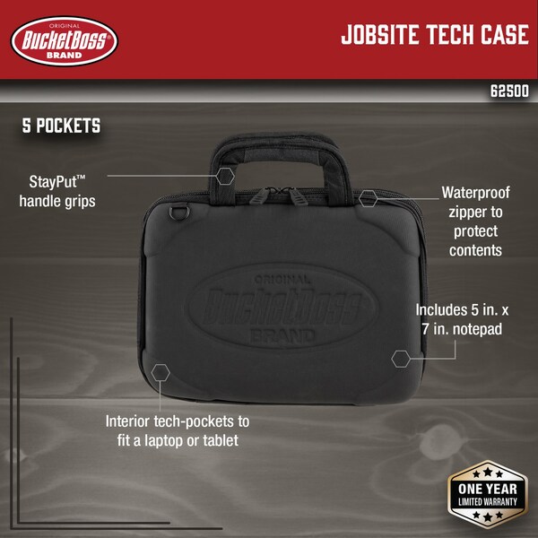 Bucket Boss Bucket Boss Jobsite Tech Case in Black, 62500 - 62500