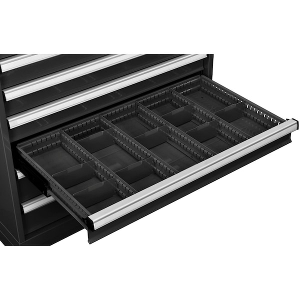 Global Industrial Dividers for 4inH Drawer of Modular Drawer Cabinet 36inWx24inD, Black - 316071