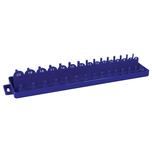Perform Tool Socket Storage Rail 3/8 In Drive Socket; Holds Up To 30 Metric Size Sockets; Blue; Single - W778