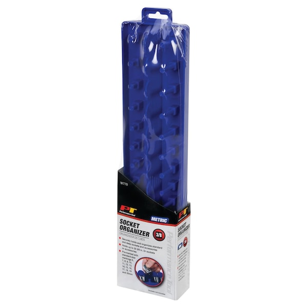 Perform Tool Socket Storage Rail 3/8 In Drive Socket; Holds Up To 30 Metric Size Sockets; Blue; Single - W778
