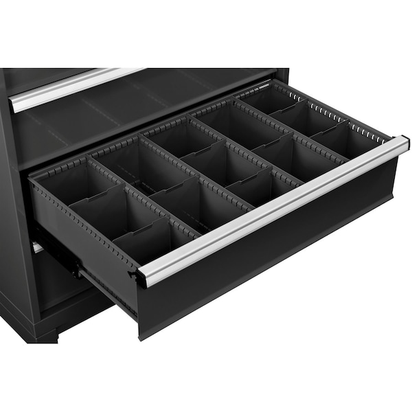 Global Industrial Dividers for 8inH Drawer of Modular Drawer Cabinet 36inWx24inD, Black - 316074