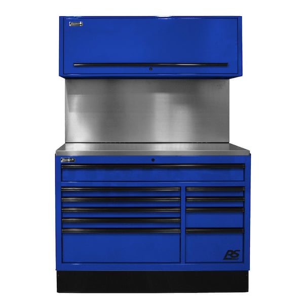 Homak 54in CTS Set with Solid Back Splash - Blue - BLCTS54001